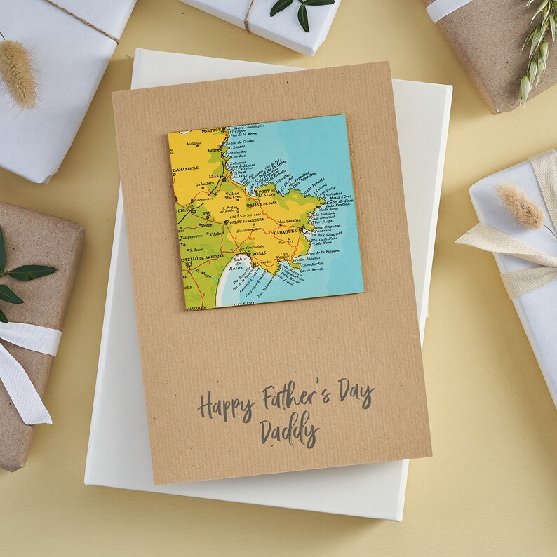 Custom map Square Map Location greetings Card unique Etsy