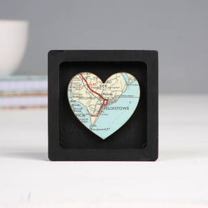 Custom Map Heart Print Miniature Frame- Romantic Valentine, Anniversary & Wedding Keepsake Gift For Him- Personalised Map Print image 8