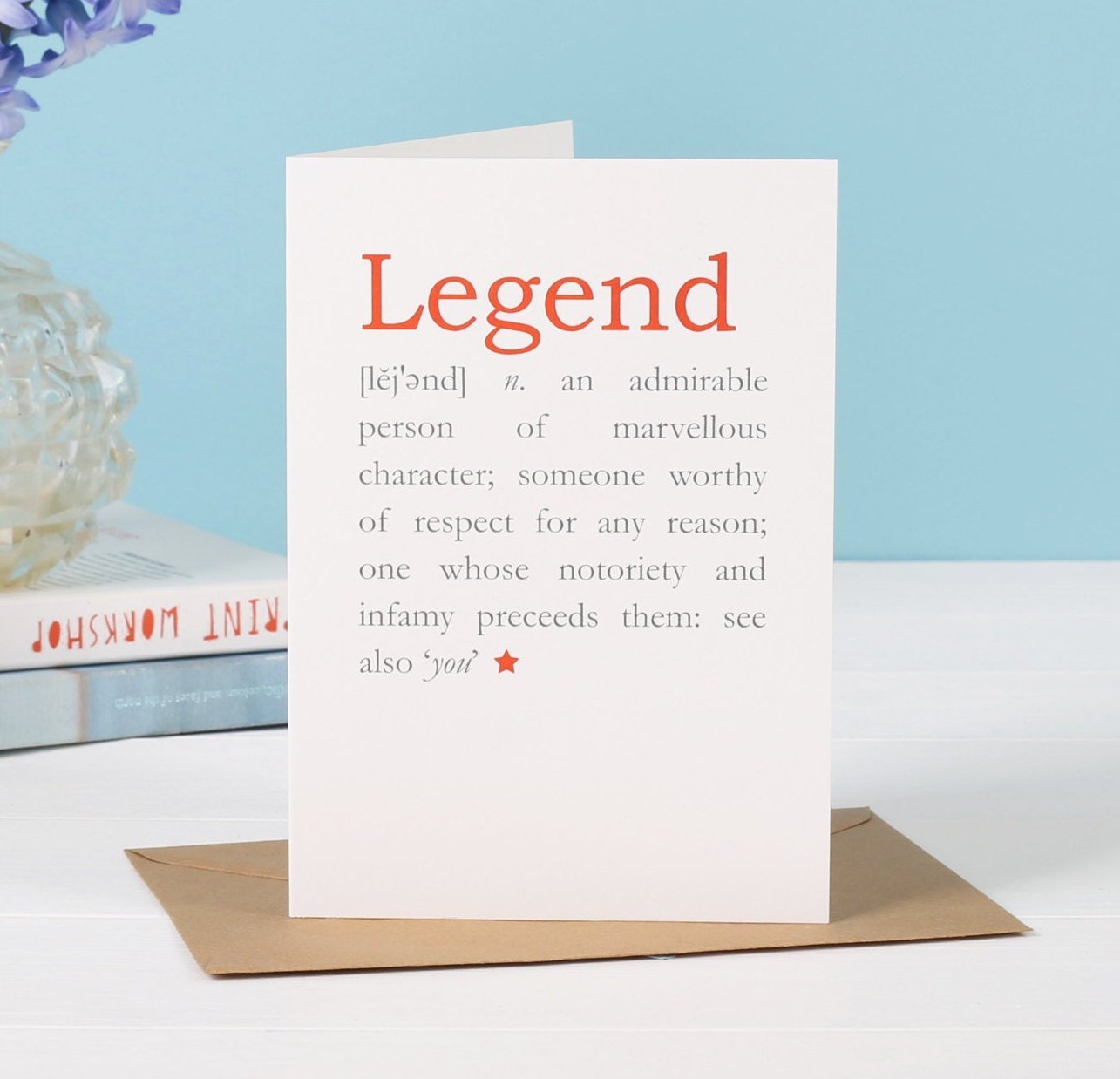 Legend Definition retirement greetings card congratulations Etsy