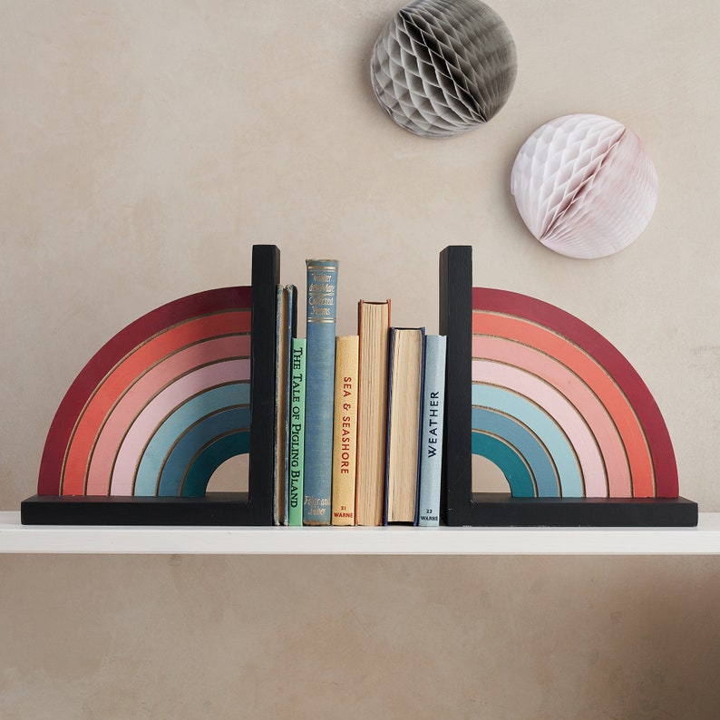 Rainbow Bookends For Kids Children's Room Decor Etsy