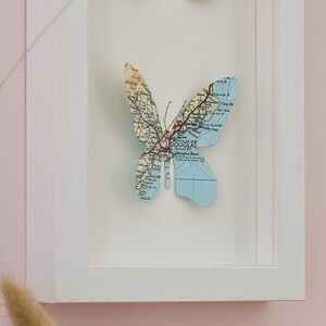 Paper Cut Butterfly Wall Art, Custom Map Wall Art Butterflies, Birthday ...