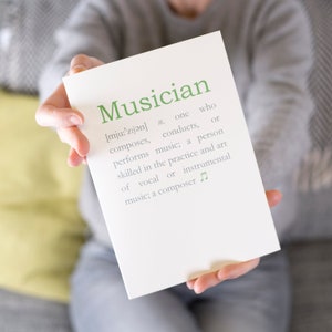 Tarjeta de felicitación de cumpleaños o graduación de músico - tarjeta de cumpleaños para un músico - tarjeta de amante de la música
