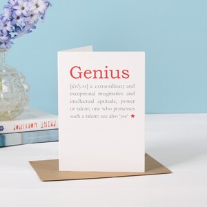 Congratulazioni per la carta di laurea, il biglietto di auguri per la laurea genius definition college, la scheda ben fatta, la scheda di laurea personalizzata