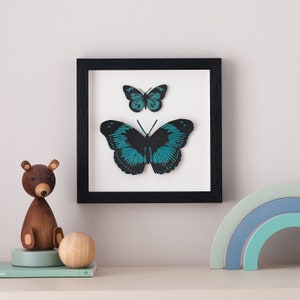 Mother's Day Gift, Butterfly Wall Art, Home Decor Gift, Paper Cut Butterflies, Handpainted 3D Butterfly Framed Artwork, Gifts For Her image 3