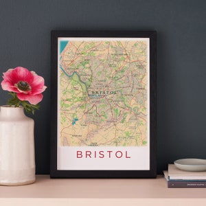 Bristol Kaart Print, Bristol Wall Art Poster, Home Decor Gift, Geschenken voor hem, New Home Gift, Bristol UNI Graduation Gift