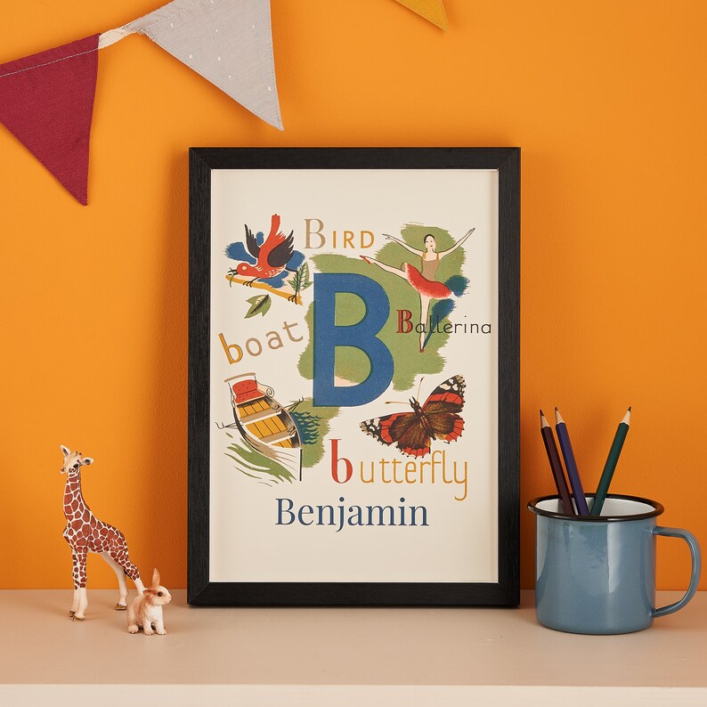 Children's Alphabet Poster Print, Personalized Kids Wall Art Print ...