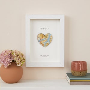 Personalisierte Karte Herz Wandkunst Druck, Paare Verlobungsgeschenk, Reise Geschenk, personalisiertes 3D Kunstwerk, Luxus romantisches Geschenk für ein Paar