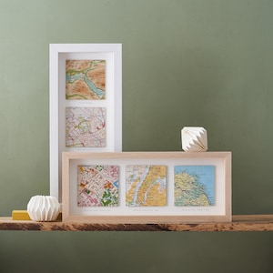 Benutzerdefinierte Karte Wandkunst - drei benutzerdefinierte Karte quadratischer Druck - personalisiertes Valentinstag - Hochzeitsjubiläumskartengeschenk für Mann oder Frau