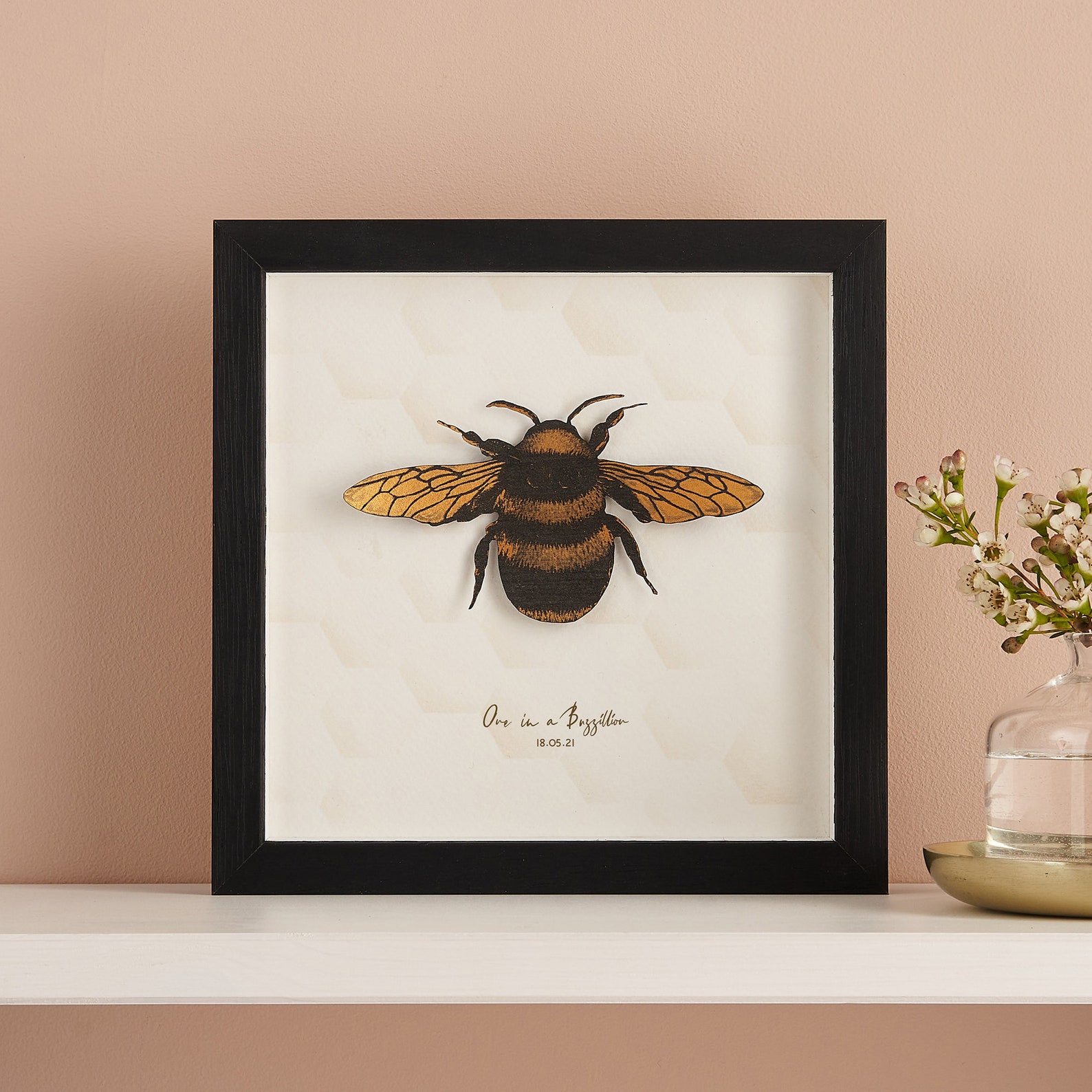 Honey Bee Framed Wall Art Personalized Honey Bee Wall Art Etsy