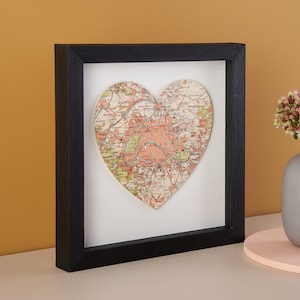 Gifts for Her, Custom map Wall Art, Engagement gifts, Personalized Map wall art, Map Heart Frame, Valentines gift For Wife image 9