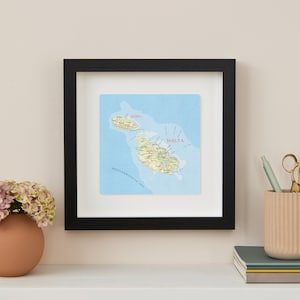 Malta und Gozo Karte Print Verlobungsgeschenk, personalisierte Karte Wandkunst, romantisches Geschenk für ein Paar