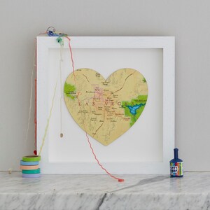 Impression de coeur de carte de Las Vegas Nevada, cadeau d'anniversaire de mariage pour un couple, cadeau romantique pour lui, carte illustrée à la main, impression 3D