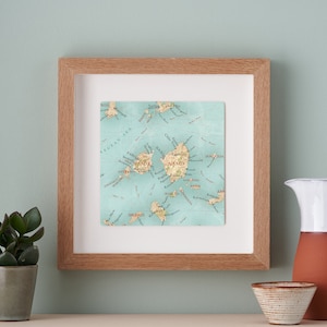 Naxos und Paros Griechenland Karte Druck, Wandkunst, 3D Karte, Reisegeschenk, Griechenland Inseln Karte Druck, Familienurlaub Reisegeschenk