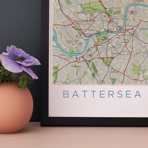 Battersea South London Map, Battersea Map Print, London Map Print, Wall ...