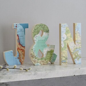 Set of three personalised location map letters initials wedding cake topper engagement decor wedding decor image 3