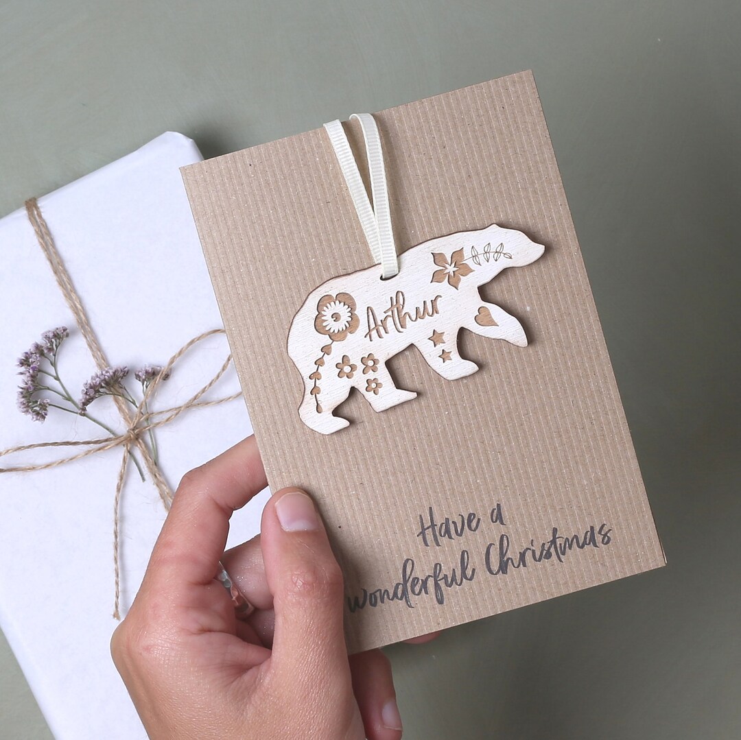 Personalised Polar Bear Keepsake Christmas Card - Personalised New Baby ...