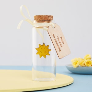 Message in a bottle, You Are My Sunshine keepsake Gift - Thinking of you Glass Bottle With Personalised Message For Mom- Gift For Mum