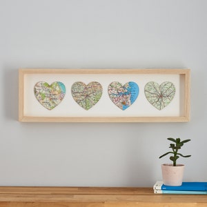 Wand Kunst Hochzeitstag Geschenk - Vier individuelle Kartendruck - Personalisierter Kartendruck Geschenk für ein Paar