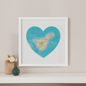 Benutzerdefinierte Karte Herz Verlobungsgeschenk, große personalisierte Karte Wandkunst, Jahrestagsgeschenk, romantisches Geschenk für ein Paar