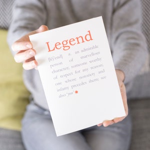 Biglietto di pensionamento - Legend Definition - Biglietto di auguri di congratulazioni per collega, nonno, nonno o papà