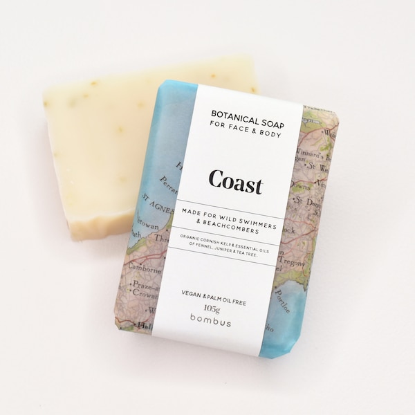 Handmade Soap, Organic Cornish Kelp Essential Oils of Fennel, Juniper and Tea Tree, Natural Vegan Soap, Palm Oil Free Soap, Gift for Her