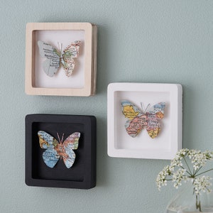 Butterfly Gifts, Gifts for Mum, Butterfly Gifts for Women, Custom Map Butterfly, Personalised Wall Art, Papercut Butterfly Miniature Frame