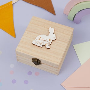 Boîte à bibelots de bijoux, petit cadeau de lapin blanc, pour un anniversaire de petite fille, boîte de rangement personnalisée de lapin de lapin, boîte à bijoux