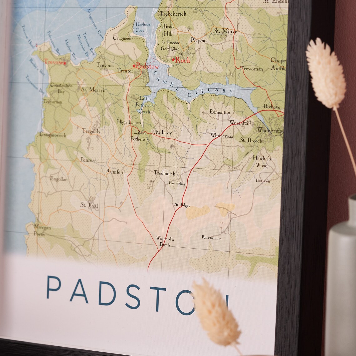 Padstow Map Poster Padstow Map Print Padstow Map Cornish Etsy