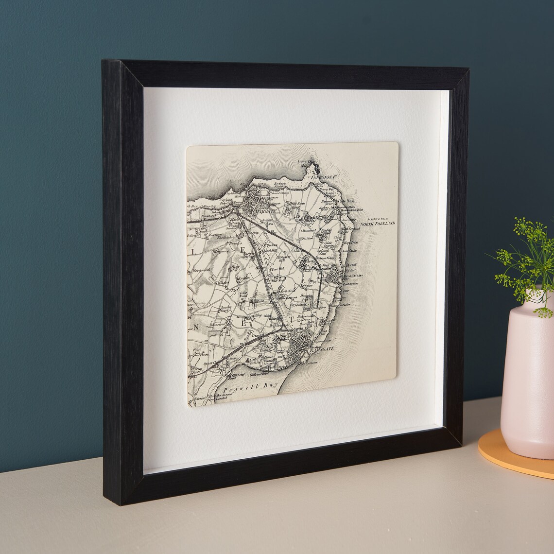 Custom Map Wall Art, Couples Engagement Gift, Black & White