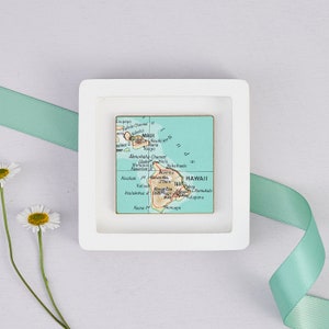 Geschenk für sie, benutzerdefinierte Karte Druck Miniatur Quadrat, Wand Kunst Dekor Geschenk, personalisierte Wand Kunst Andenken, Reise Memory Geschenk