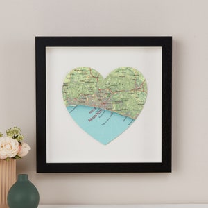 Brighton Karte, UK Karte Herz Druck, Benutzerdefinierte Karte Druck Wandkunst, Hochzeitstag Geschenk für ein Paar, handgemachtes Kunstwerk Geschenk