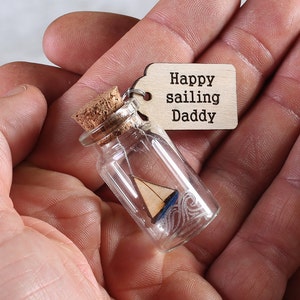 Sailing Boat Keepsake Message Bottle for him, Nautical Birthday Gift for men, Gift For Fathers Day, Boyfriend or Husband Gift image 6