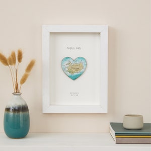 Personalisierte Karte Herz HochzeitStag Geschenk, Wandkunst Druck, Verlobungsgeschenk, Reise geschenk, personalisiertes 3D Kunstwerk, romantisches Geschenk für ein Paar