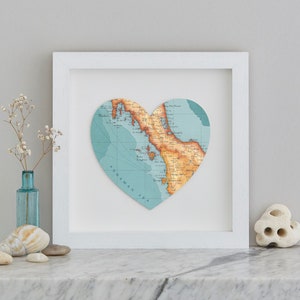 Langkawi, mapa da Tailândia, decoração de parede, arte de parede, impressão de mapa emoldurado, mapa personalizado, impressão de coração, presente de casais de aniversário de casamento para viagens