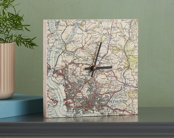 Wall Art Clock - Personalised Map Location Gift For Husband - Unique Wall Clock - Modern Wall Clock - Couples Wedding Anniversary Gift