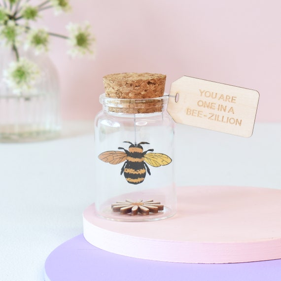 Personalised Bumble Bee Birthday Gift, Little Girl Birthday Gift, Keepsake  Gift, Message Bottle Ornament, Personalized Bee Gifts for Kids