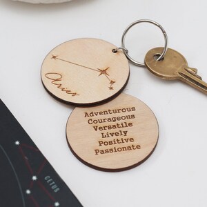 Zodiac Keyring  - Personalised Keychain Gift For Him , Anniversary Gift For Him - Personalized Keychain