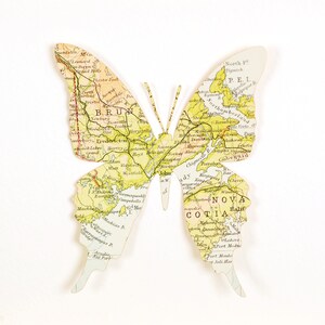 Paper Cut Butterfly Wall Art, Custom Map Wall Art Butterflies, Birthday ...