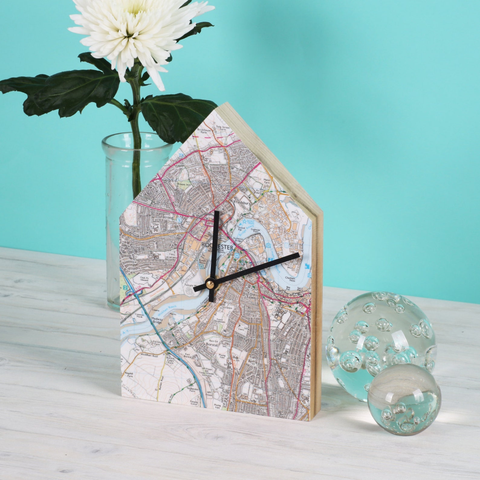 New Home Gift Custom Map Wall Clock Personalised Vintage Map Etsy