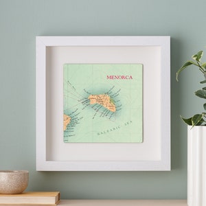 Menorca Map Print, Menorca Spain Wall Art, Map Heart print, Personalised Wedding Anniversary Gift, Gift For Her, Travel Themed Gift image 2