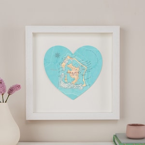 Bora Bora Karte Wand Kunst Herz Druck - Individuelle Karte Hochzeitsgeschenk - Flitterwochen Geschenk