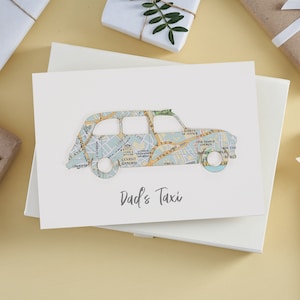 Custom map location London Taxi card personalised birthday card father's day card card for dad image 1