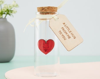 Romantic Gifts For Her, Hug in a Bottle, Message Bottle Keepsake Gift for Him, Personalised Girlfriend Gift, Personalised Gift For Wife