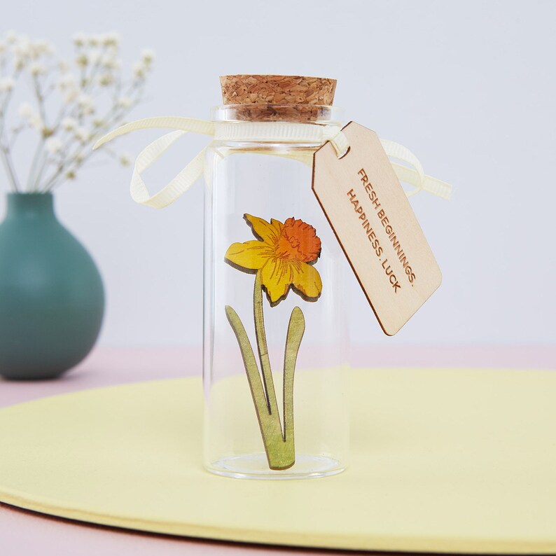 Fathers Day Gift, Garden Gift for Dad, Thank You For Helping Me Grow Daffodil Message Bottle, Flower Gift For Dad, Gift For Him image 3