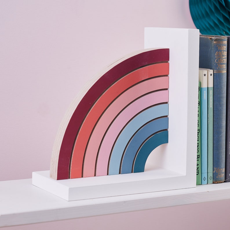 Rainbow Bookends For Kids Children's Room Decor Etsy