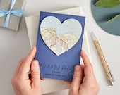 45th Sapphire Wedding Anniversary Blue Greetings Card - Card For A Couple- Luxury Card For Wife Or Husband