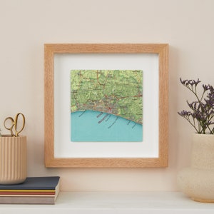 Brighton Framed Map Print, House warming Gift for a Couple, Brighton Map Wall Art Decor
