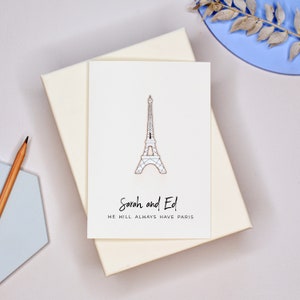 Eiffel Tower Paris Card, Paris Romantic Card for Her, Travel Lover Card, Travel Gifts for Boyfriend, Personalised Girlfriend card