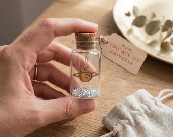 Mother's Day Gift, Mum you are my Universe, Gift for her, Keepsake token gift for Mum,  Message in a Bottle Personalised Message for her