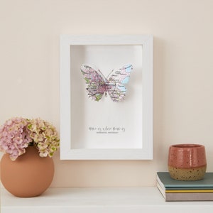 Aangepaste kaart vlinder kunst aan de muur, Moederdagcadeau, gepersonaliseerd 3D-kunstwerk, cadeau voor moeder